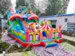 Коммерческий надувной батут "Парк развлечений 2" 12*7*7 м без фигуры клоуна