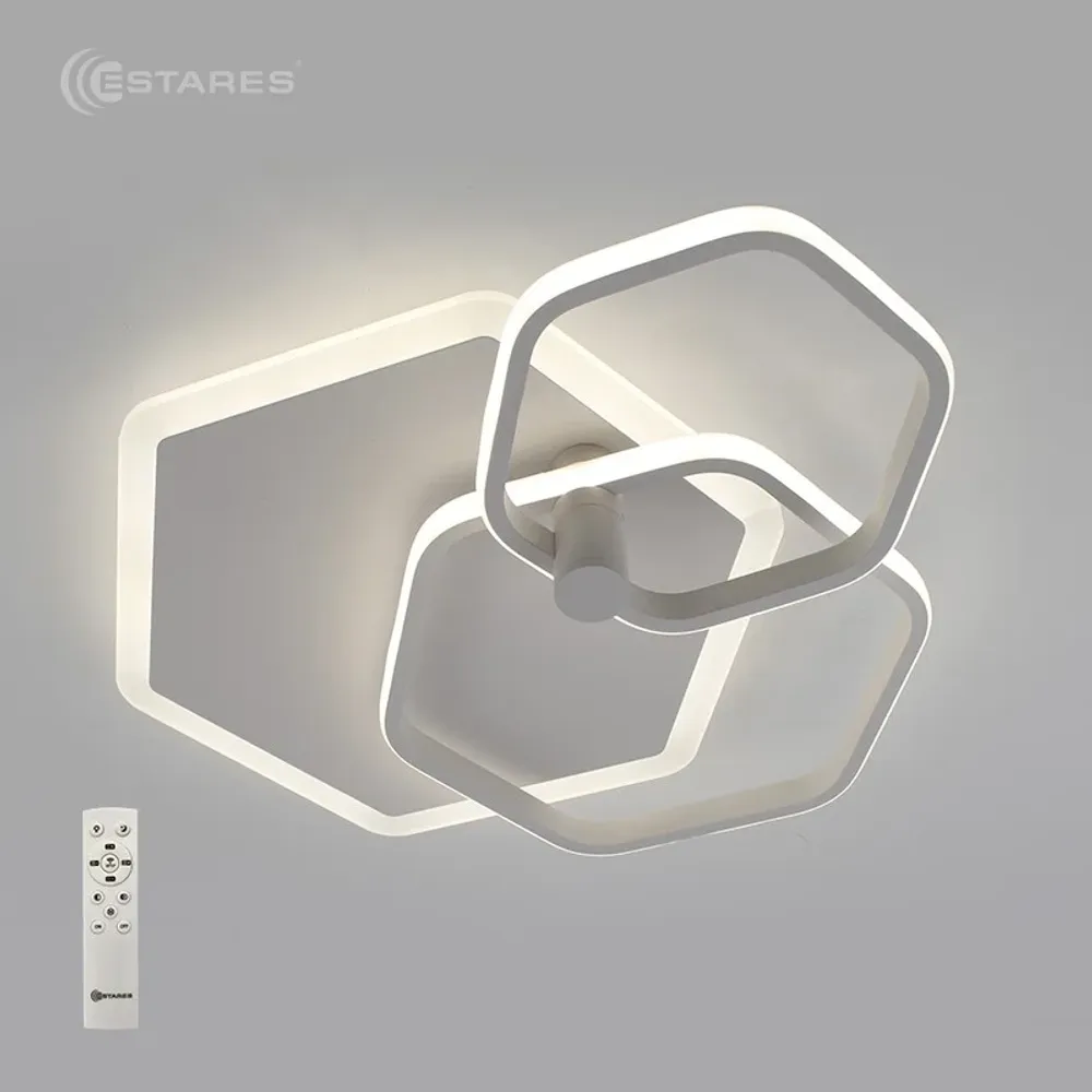 Управляемая светодиодная люстра ESTA trio 80W 3H-RC-565x420x135-WHITE/WHITE-220-IP20