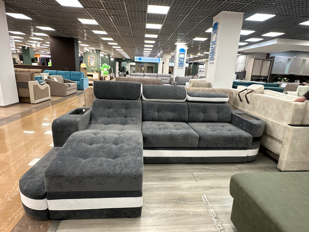 диван с оттоманкой Аурис с подсветкой