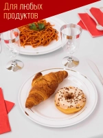 Набор одноразовых пластиковых тарелок с каймой "Серебро" 19 см 10 штук