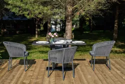"Каффе Дабл" обеденная группа на 4 персоны, цвет "серый гранит"