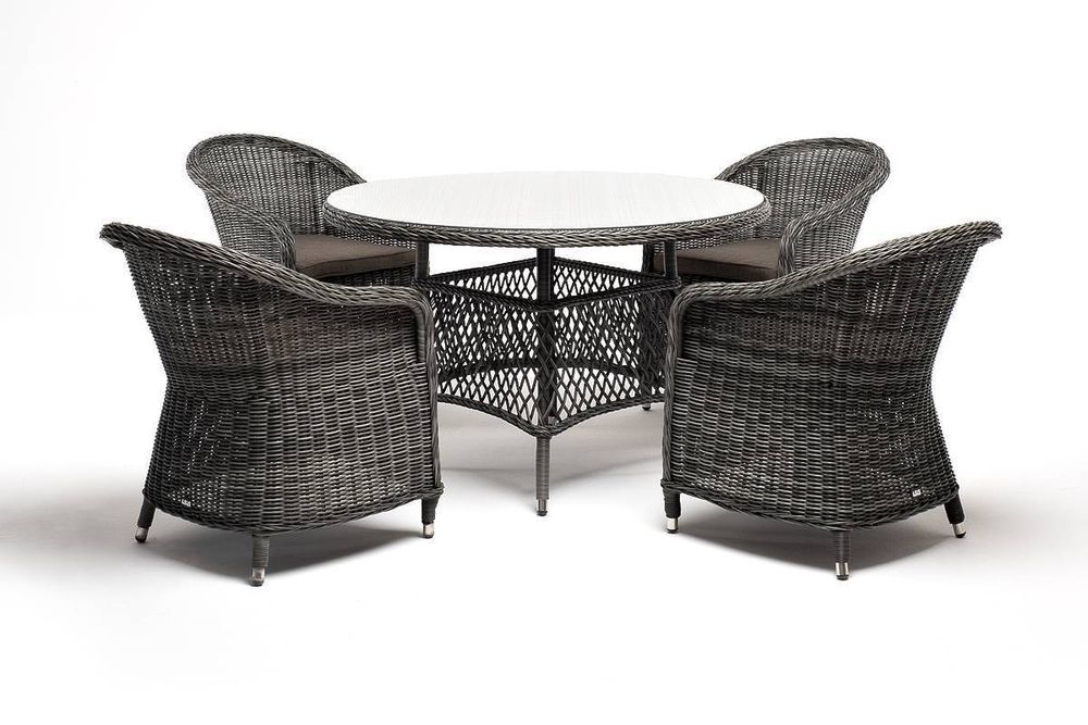 "Равенна" обеденная группа плетеная, цвет графит