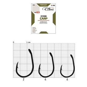 Крючки Cobra CARP KOI CC306, размер №2, упаковка 10 шт.