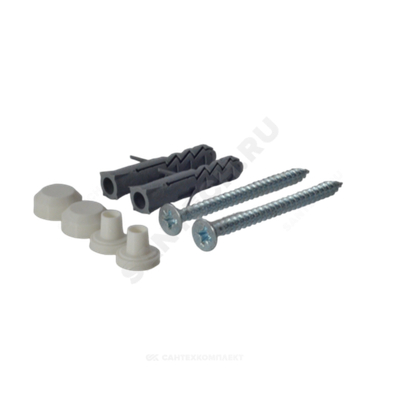 Крепление унитаза к полу под отвертку, колпачки белые
