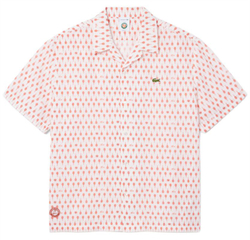 Мужское теннисное поло Lacoste Roland-Garros Edition Print - flour/briquette
