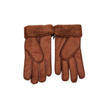 Женские Меховые Перчатки Ugg Красные Кожаные (03)