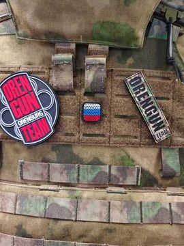 Патч на одежду Флаг РФ соты (пин)