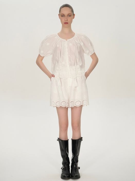 Блуза из хлопка с рукавом реглан