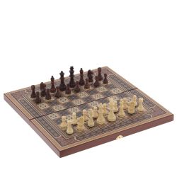 GAEM Игра настольная 3 в 1 ( шахматы, шашки, нарды) "Восточная мозаика", L50 W25 H6 см