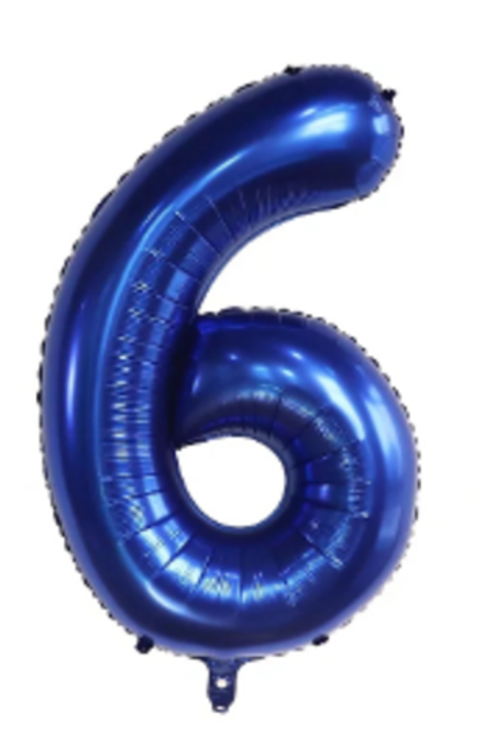 К Цифра 6 Темно синий 100 см.