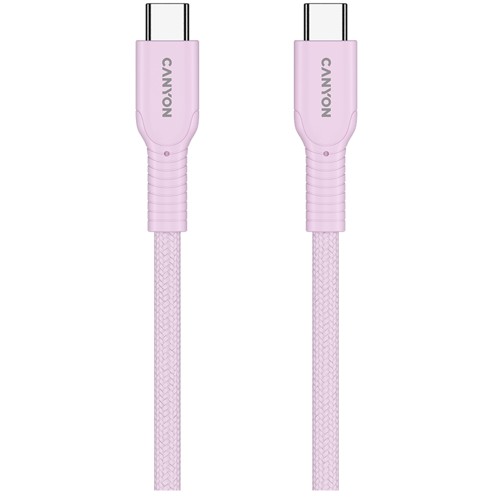 CANYON cable OnWire 60CL C-C 60W COLOR Braided 1m Pink