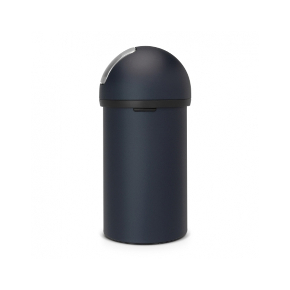 Ведро для мусора Brabantia Push Bin с нажимной крышкой минерально-синий 60л вид сбоку