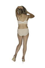 Телесный бюстгальтер с мягкой чашкой из кружева с «ресничками» (Размер: 65G) (Цвет: телесный)