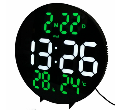 Часы настенные LED Wall Clock DS-3813L White (пульт)