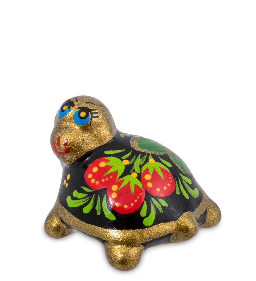 ГЛ- 970 Фигурка «Черепашка» хохлома (Гжельский фарфор)