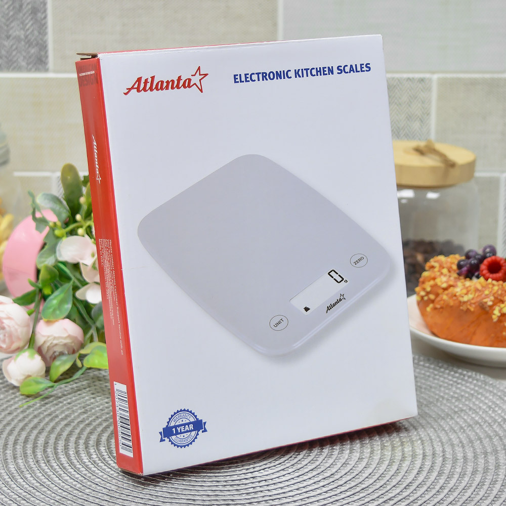 Весы кухонные электронные до 5кг, LED-дисплей, ATH-6198 (white)