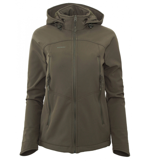 Куртка женская "Рейнджер". Ткань софт-шелл на флисе Dark Olive (Темная олива)