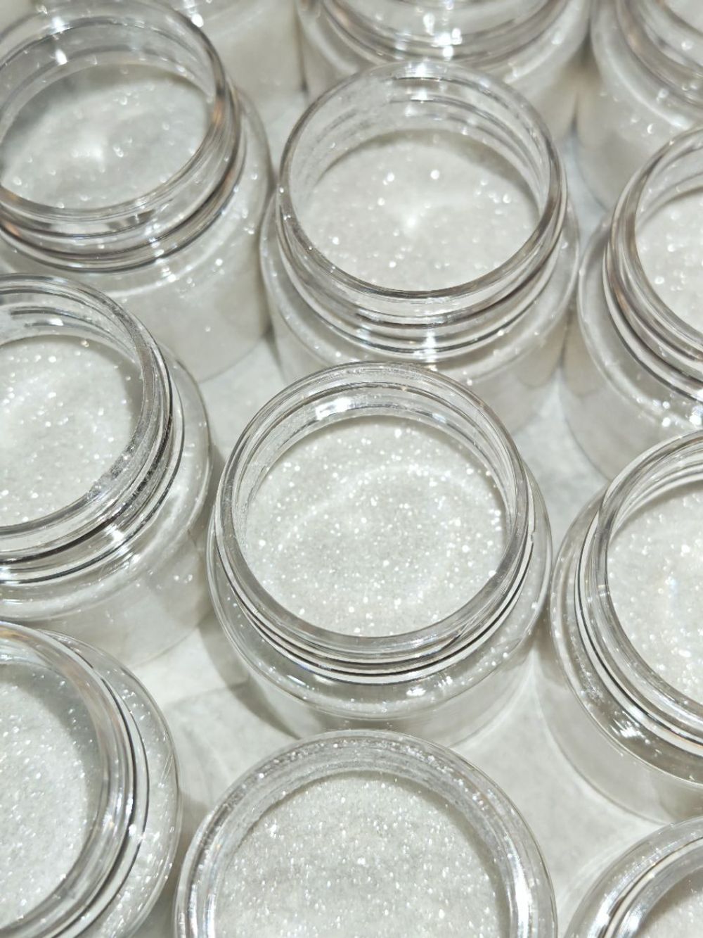 Блёстки Глиттер 301-02мм Белый прозрачный глянец - универсальные