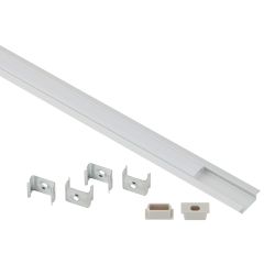 Комплект с врезным анодированным профилем ЭРА 2206 с фланцем 22х6мм 2м CAB251