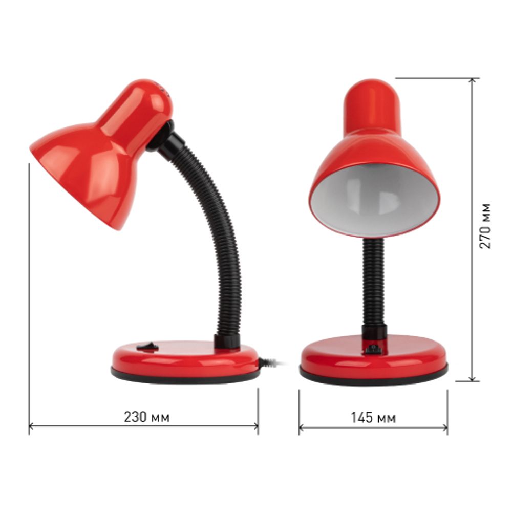 Настольный светильник ЭРА N-211-E27-40W-R красный | Настольные светильники под лампу