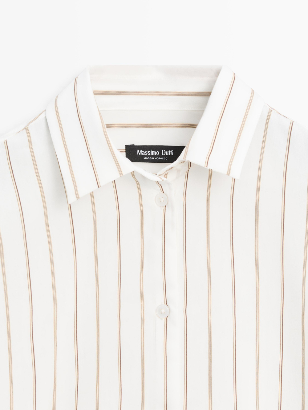 Massimo Dutti Трехцветная рубашка из струящейся ткани в полоску, белый