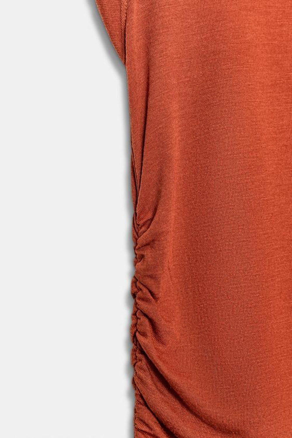 ZARA ТОП С БОКОВЫМИ СБОРКАМИ, ЦВЕТ ЖЖЕНОГО АПЕЛЬСИНА
