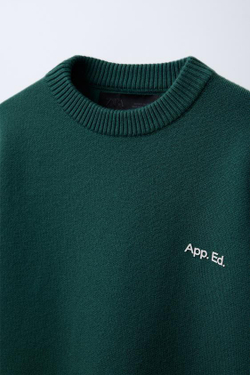 ZARA СВИТЕР ИЗ МЯГКОГО ТРИКОТАЖА, ЗЕЛЕНЫЙ