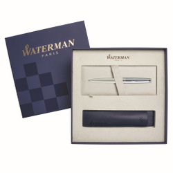 Подарочный набор Шариковая ручка Waterman Embleme, цвет: IVORY CT, стержень: Mblue с чехлом Waterman