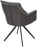 Стул М-City DISAUR Brevis поворотный на 180 градусов, Xd841-16 Серый, букле, Gino-457 Серый, ткань, Черный