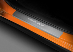 Накладки на пороги Rival для Subaru XV II 2017-н.в., нерж. сталь, с надписью, 4 шт., NP.5401.3