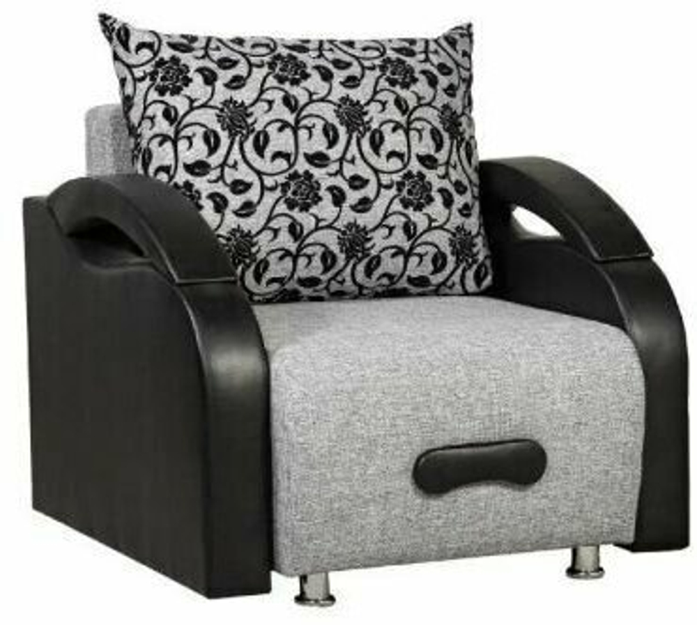 Кресло-кровать раскладное с ящиком, Юпитер Аслан Серый, 90х96х76