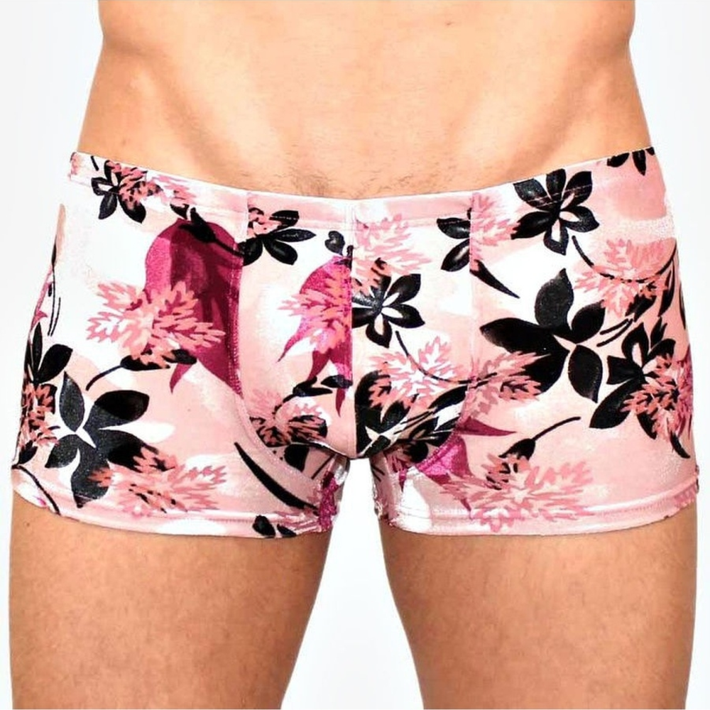 Мужские трусы боксеры бежево-розовые под велюр Romeo Rossi Boxer RR00224