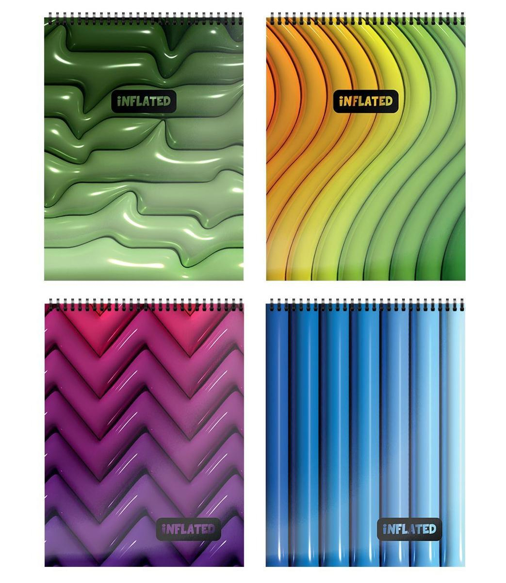 Блокнот А6 40л. клетка "Дутая абстракция" греб. мел. карт., спл. Уф-лак (Schoolformat)