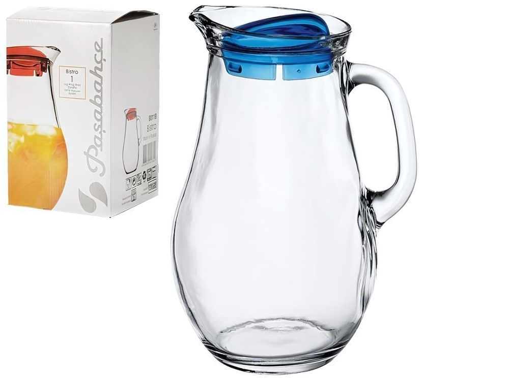 Графин 1,85л "Bistro" с голубой крышкой, в коробке