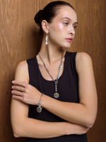 Серьги "Flat pearls" Silver