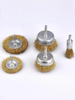 Набор щеток-крацовок для дрели и шуруповёрта. Корщётка металлическая для удаления ржавчины 5 шт