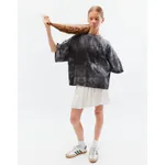 Футболка БИЧ укороченная оверсайз тай-дай темно-серая