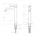Смеситель для накладной раковины без донного клапана CEZARES RELAX-LC1-GM-W0