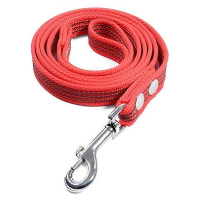 Поводок капроновый для собак с латексной нитью "Апорт", красный, 20*3000мм, Gamma