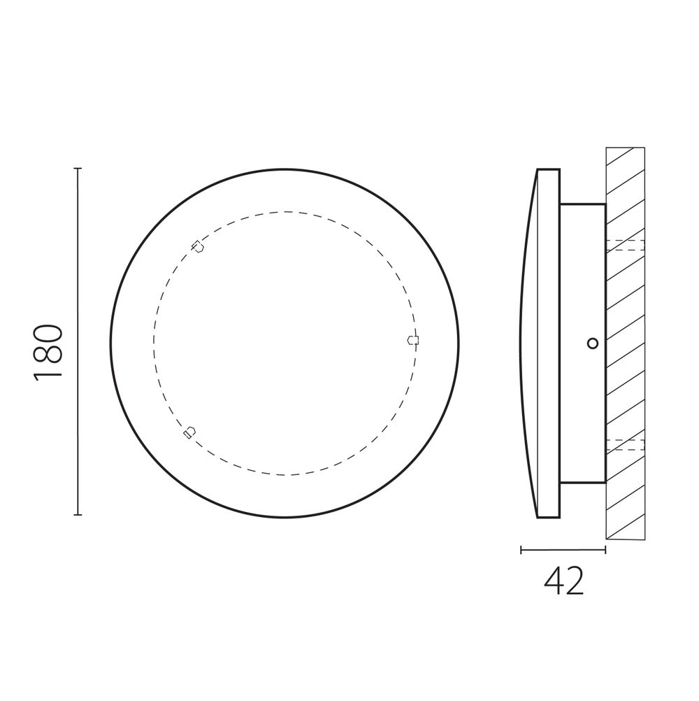 379237 Светильник PIATTO 1x10W LED 1000LM G ЧЕРНЫЙ 3000K IP65