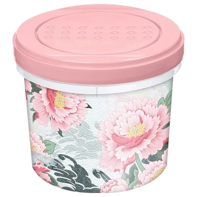 Банка с завинчивающейся крышкой 0,7л с декором "Сад пионов" (розовый)