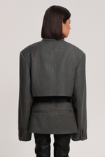 Жакет в полоску укороченный