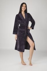 Халат женский велюровый 0385 Catherine антрацит NUSA Турция
