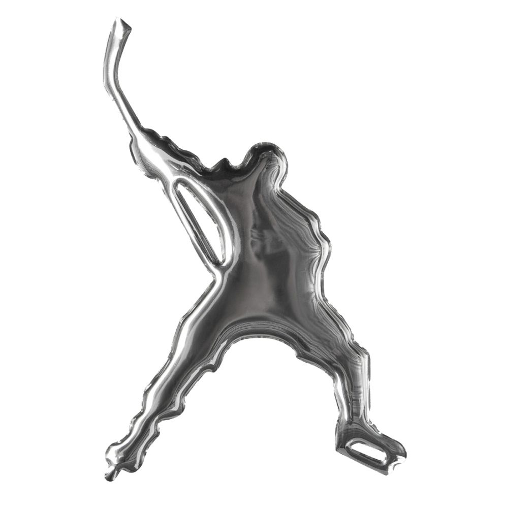 Наклейка на авто MAD GUY (хоккеист на замахе, металлик)