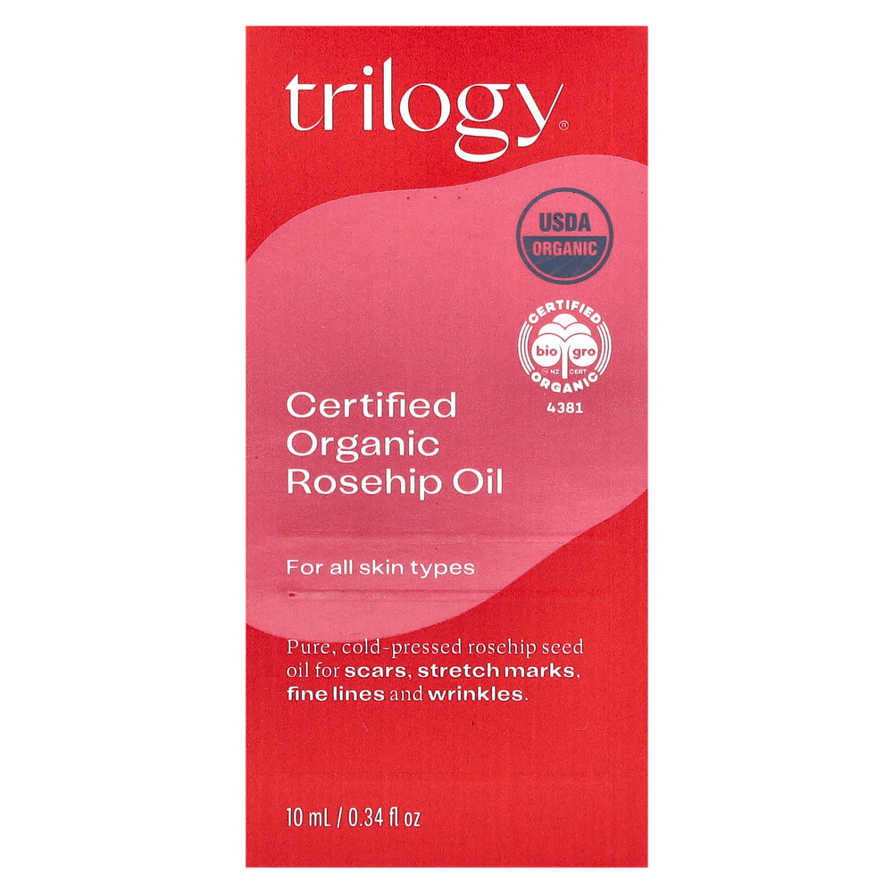 Trilogy, сертифицированное органическое масло шиповника в шариковом флаконе, 10 мл (0,34 жидк. унции)