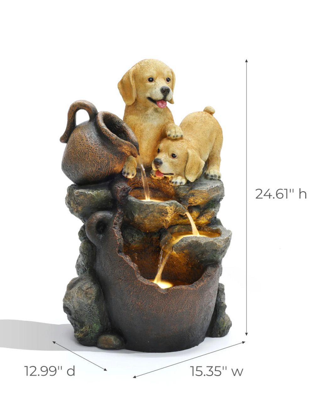 Waterfall Фонтан Щенки с подсветкой