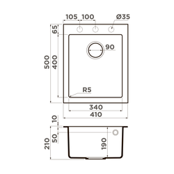 Мойка Bosen 41A-GB Artceramic/графит