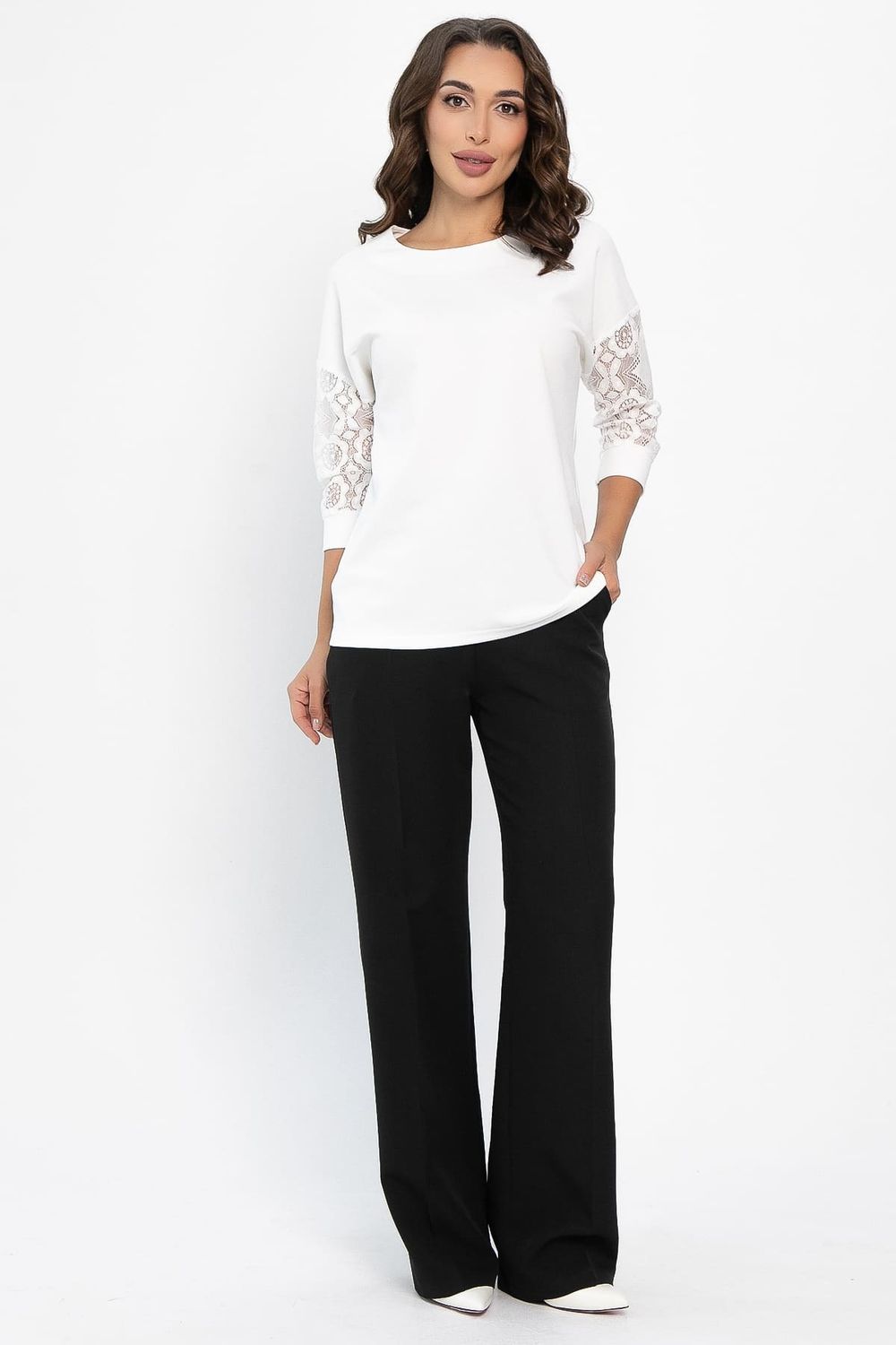 Джемпер В гармонии с собой НЬЮ (молочный) Б14117-48М LT Collection