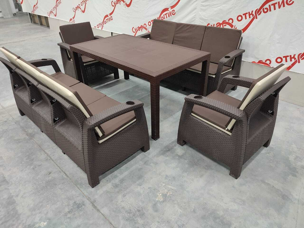 Обеденный комплект под ротанг YALTA FAMILY MAXI SET