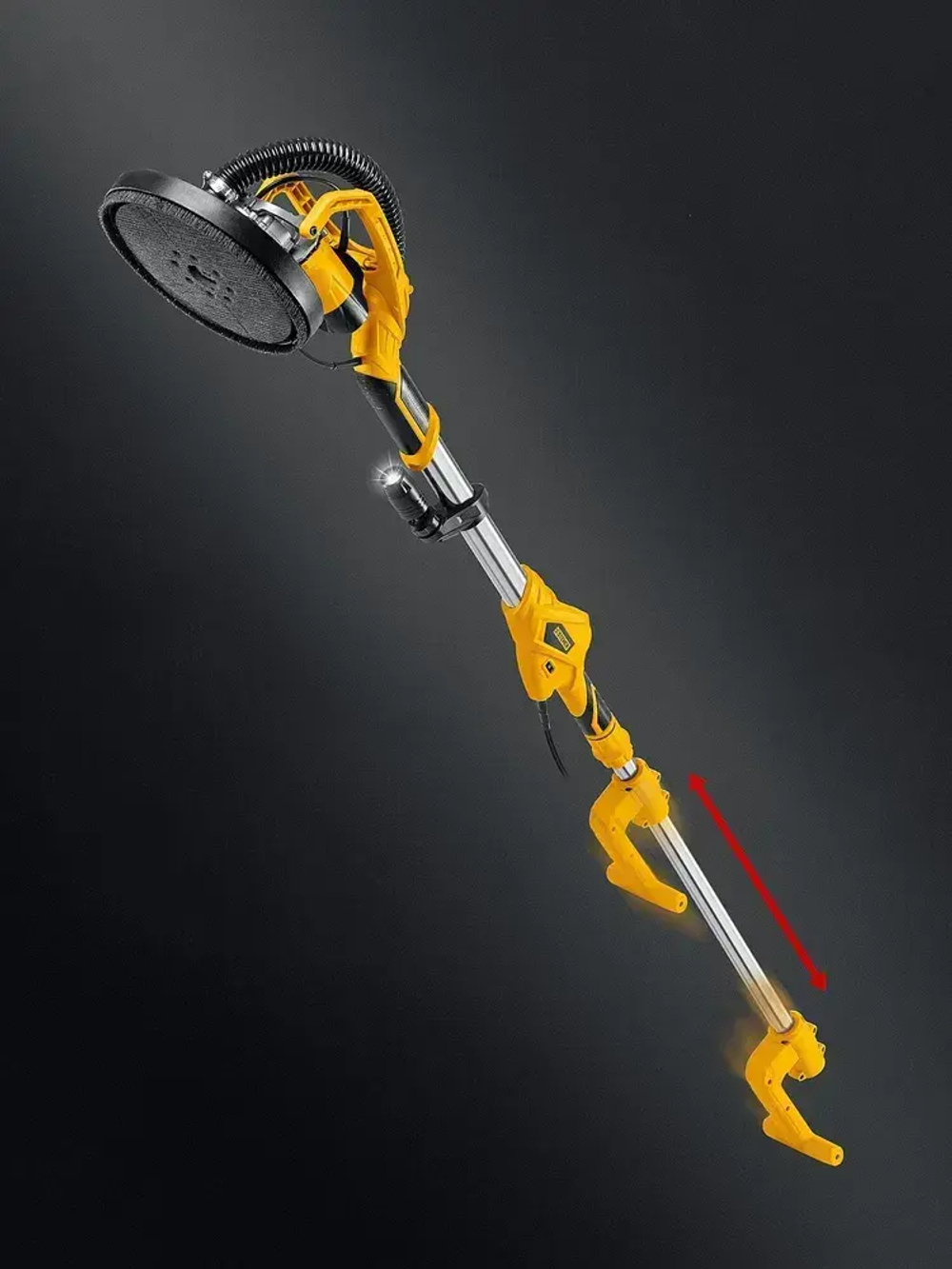 STEHER d225 мм, 800 Вт, сменные основания, подсветка, шлифовальная машина для стен (жираф) (DWC-800)